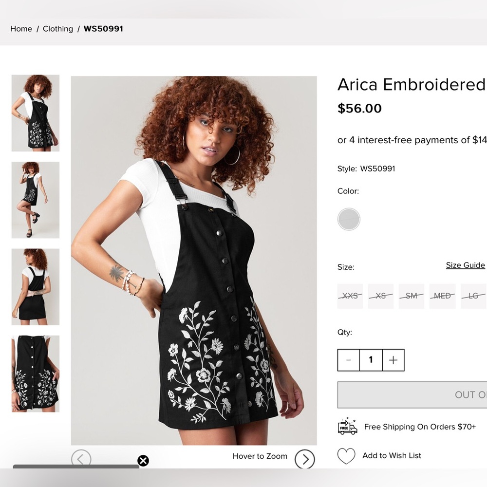 Boho Arica Embroidered Overall Dress